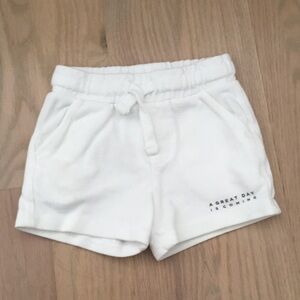 Zara white cotton shorts 6-9 months